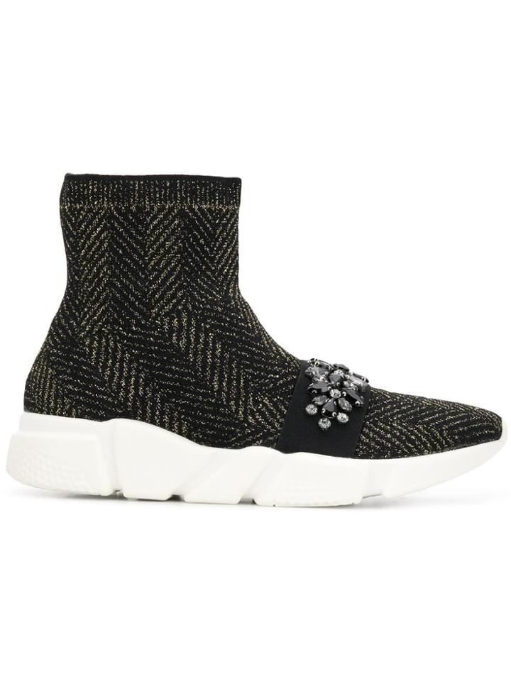 Twin-set Sock Sneaker Boots - Black