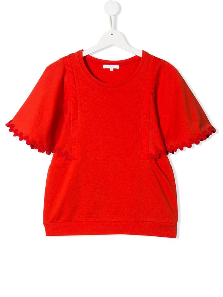 Chloé Kids Embroidered-hem T-shirt