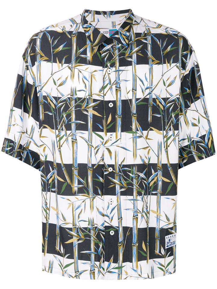 Kenzo Striped Bamboo Printed Shirt - Black