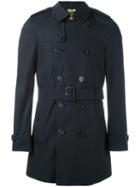 Burberry Mid Belted Trenchcoat, Men's, Size: 48, Blue, Cotton