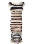 Jean Paul Gaultier Vintage Fringe Knit Dress, Women's, Size: Small, Nude/neutrals