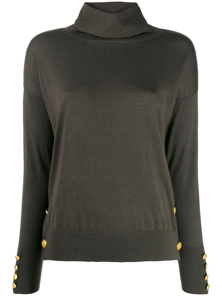 Snobby Sheep Button Embellished Jumper - Green