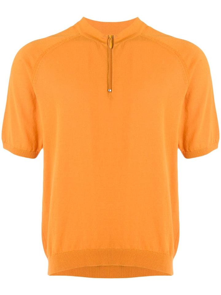 Jacquemus Half Zip Knitted Top - Orange