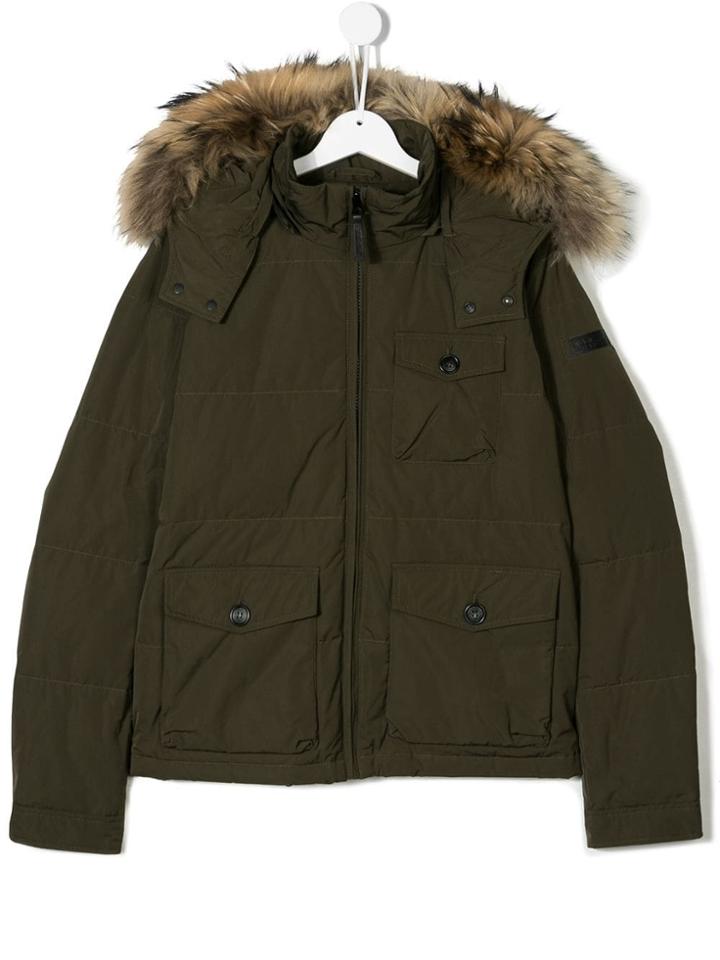 Woolrich Kids Teen Hooded Padded Jacket - Green