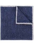 Eleventy Contrast Trim Handkerchief - Blue