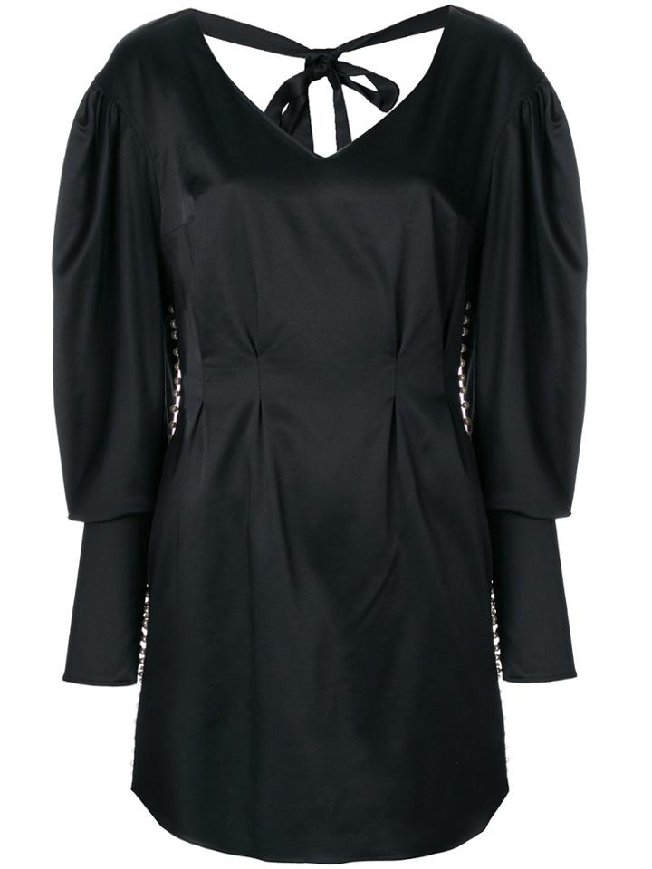 Magda Butrym Tie Back Pearl Detail Dress - Black