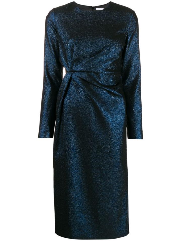 P.a.r.o.s.h. Ruched-detail Midi Dress - Blue