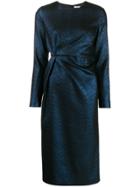 P.a.r.o.s.h. Ruched-detail Midi Dress - Blue