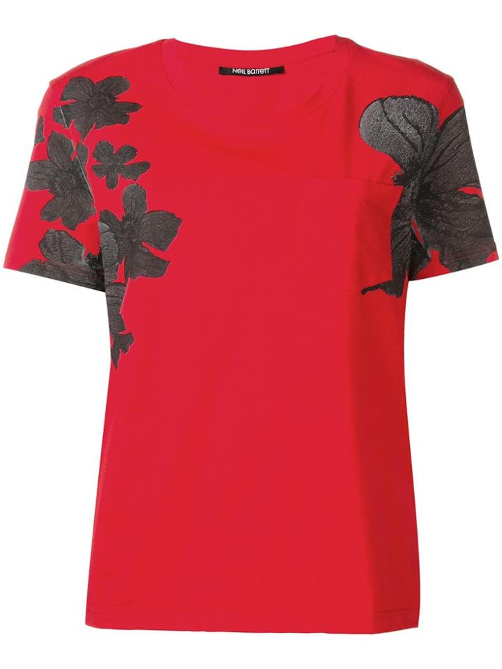 Neil Barrett Floral T-shirt - Red