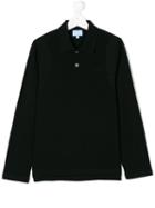 Lanvin Enfant Teen Long Sleeved Polo Shirt - Black