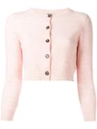 Acne Studios Cropped Cardigan, Women's, Size: Xs, Pink/purple, Wool