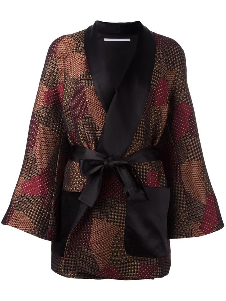 Rosetta Getty Shawl Robe Trapeze Jacket - Red