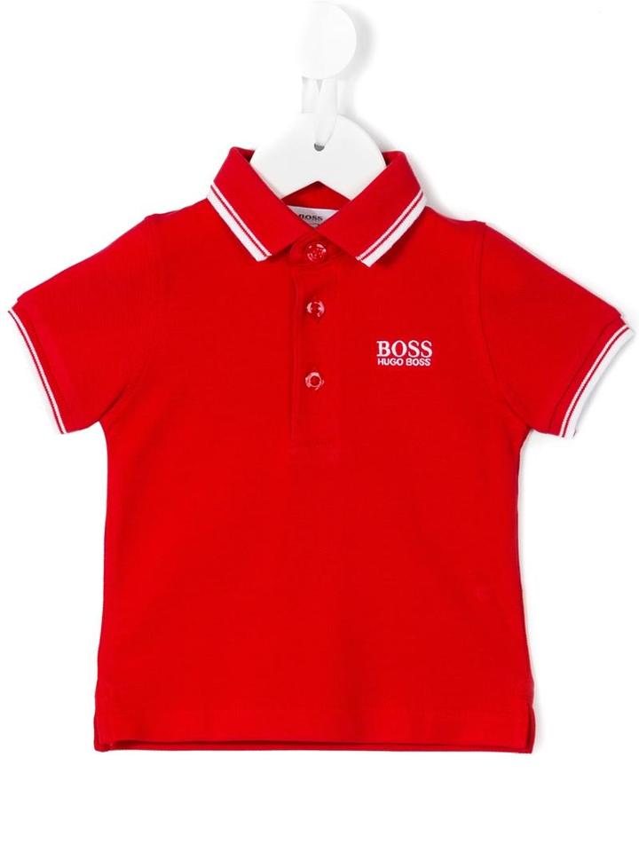 Boss Kids - Embroidered Logo Polo Shirt - Kids - Cotton - 36 Mth, Red