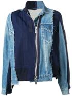 Sacai Deconstructed Zip Denim Jacket - Blue