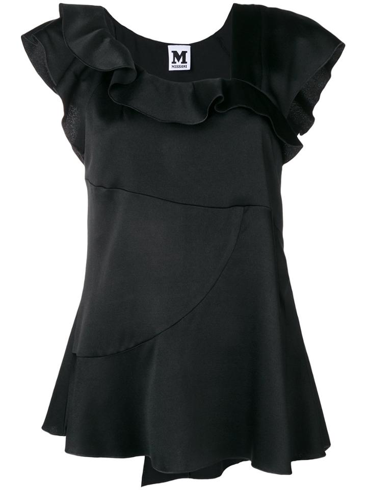 M Missoni Asymmetric Ruffled Blouse - Black