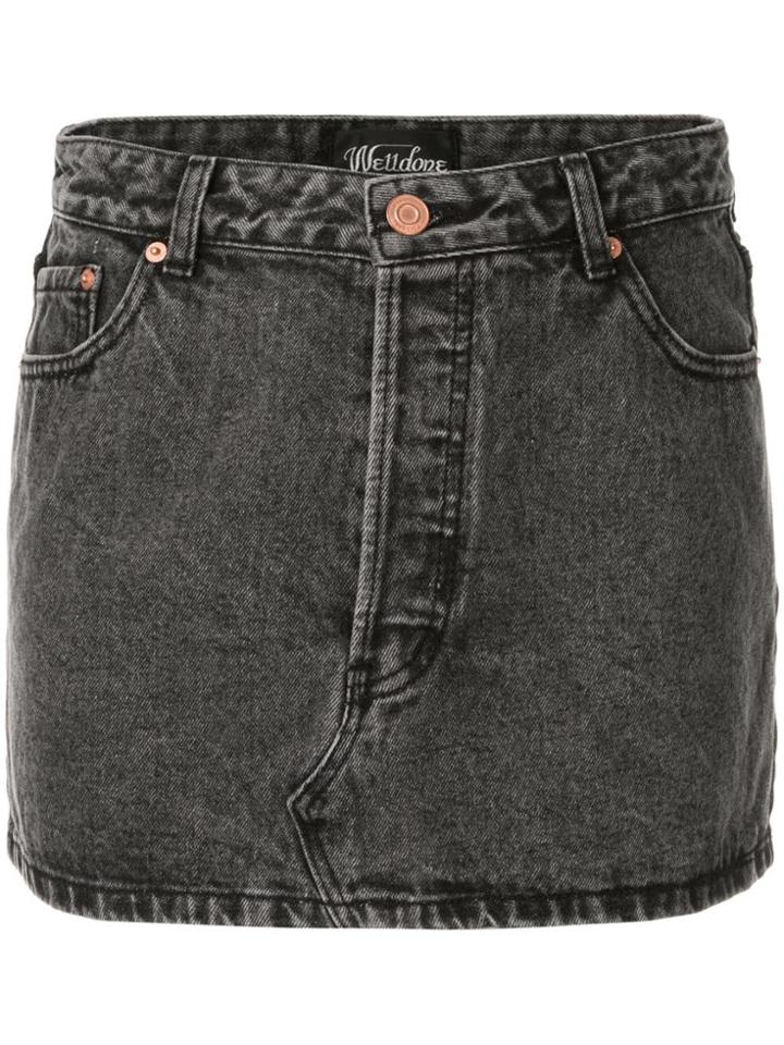 We11done Denim Mini Skirt - Black