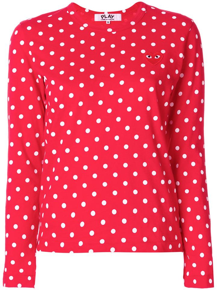 Comme Des Garçons Play - Polka Dot Jumper - Women - Cotton - L, Red, Cotton