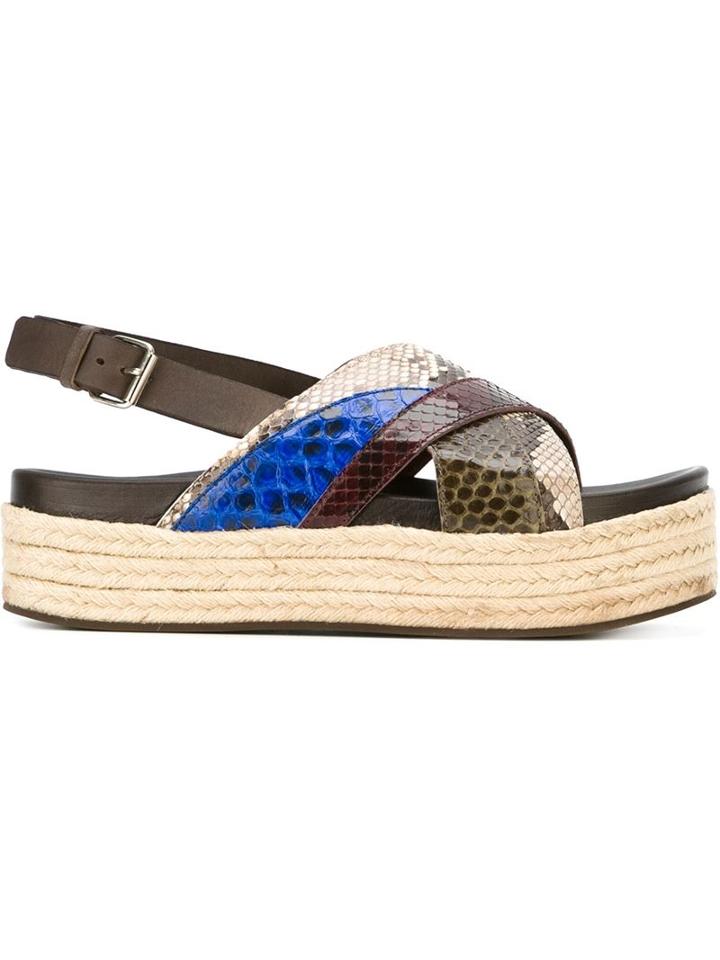 Antonio Marras Snakeskin Effect Platform Sandals