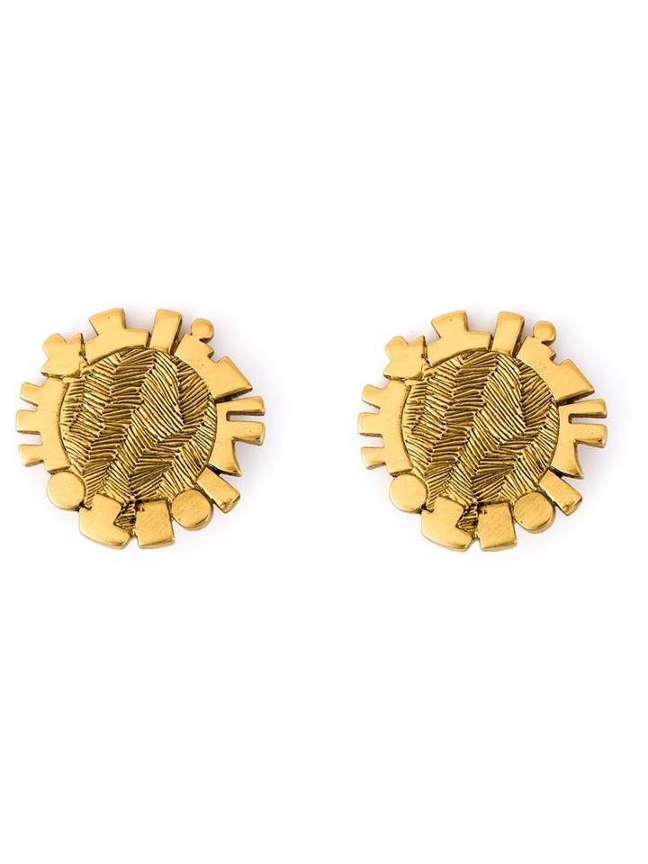 Jean Louis Scherrer Vintage Disk Clip-on Earrings
