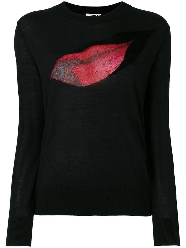 Sonia By Sonia Rykiel Lip Jumper, Women's, Size: Small, Black, Wool/acrylic/polyester/viscose