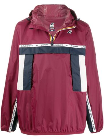 Lacoste X K-way Color-block Windbreaker - Red