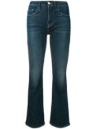 Frame Mid Rise Flared Jeans - Blue