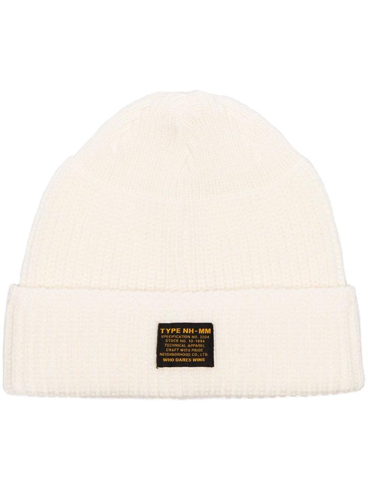 Neighborhood White Logo Patch Beanie