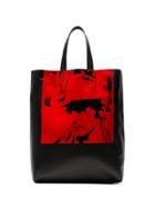 Calvin Klein 205w39nyc Black And Red Andy Warhol Leather Tote