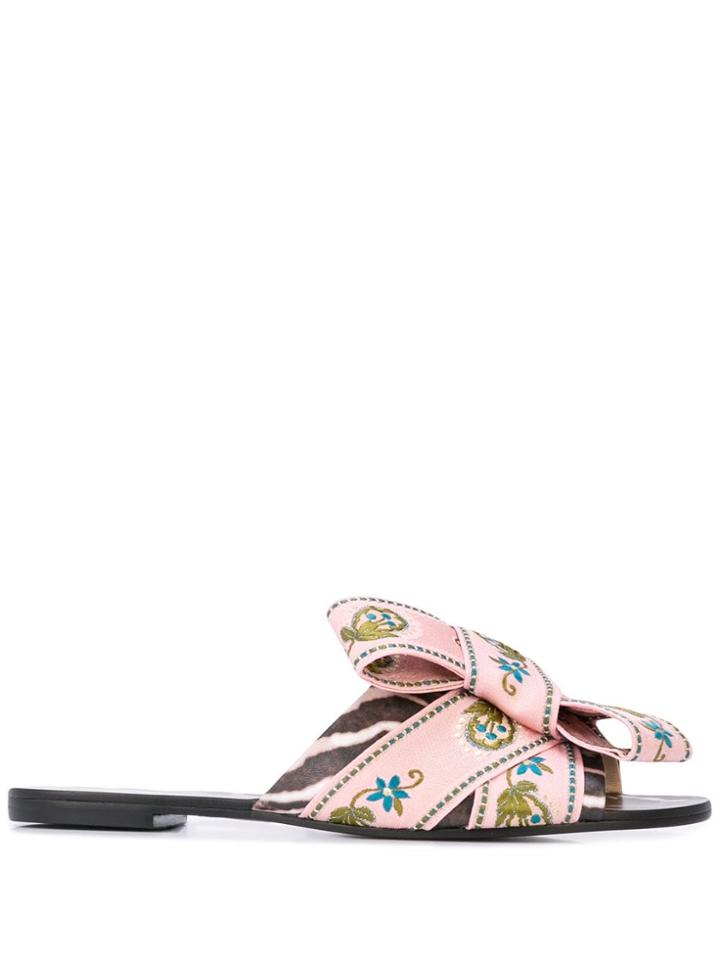 Cynthia Rowley Jules Bow Slides - Brown