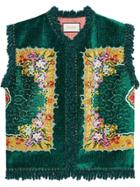 Gucci Floral Velvet Jacquard Vest - Green