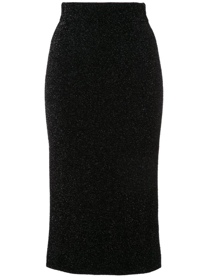 Laneus Glitter Effect Fitted Skirt - Metallic