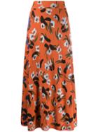 Christian Wijnants Floral Knit Maxi Skirt - Orange