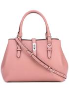 Bally Buckle Detail Tote - Pink & Purple