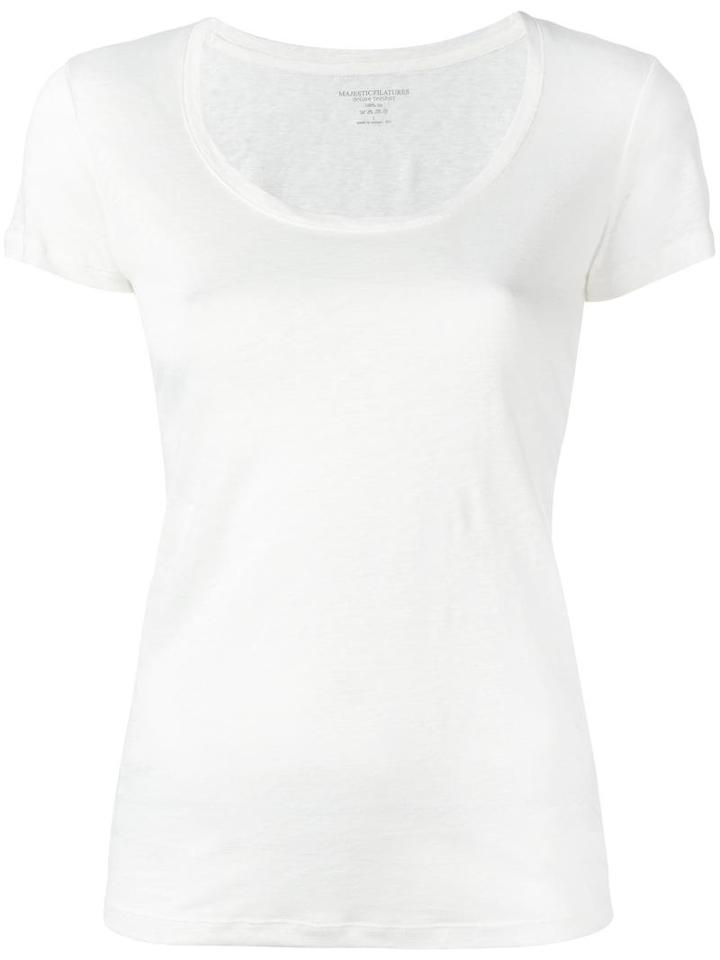 Majestic Filatures Scoop Neck T-shirt, Women's, Size: Iii, White, Cotton