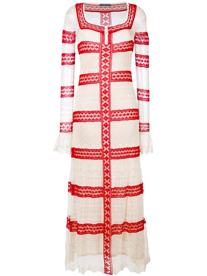 Alexander Mcqueen - Long Lace Dress - Women - Silk/polyamide/spandex/elastane/viscose - S, Nude/neutrals, Silk/polyamide/spandex/elastane/viscose