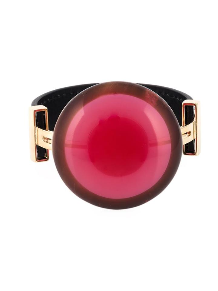 Marni Resin Stone Bracelet, Women's, Pink/purple, Leather/metal Other/resin