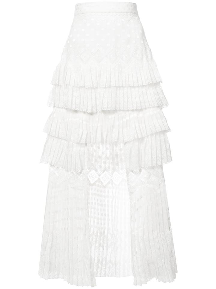 Zimmermann Layered Pleated Skirt - White