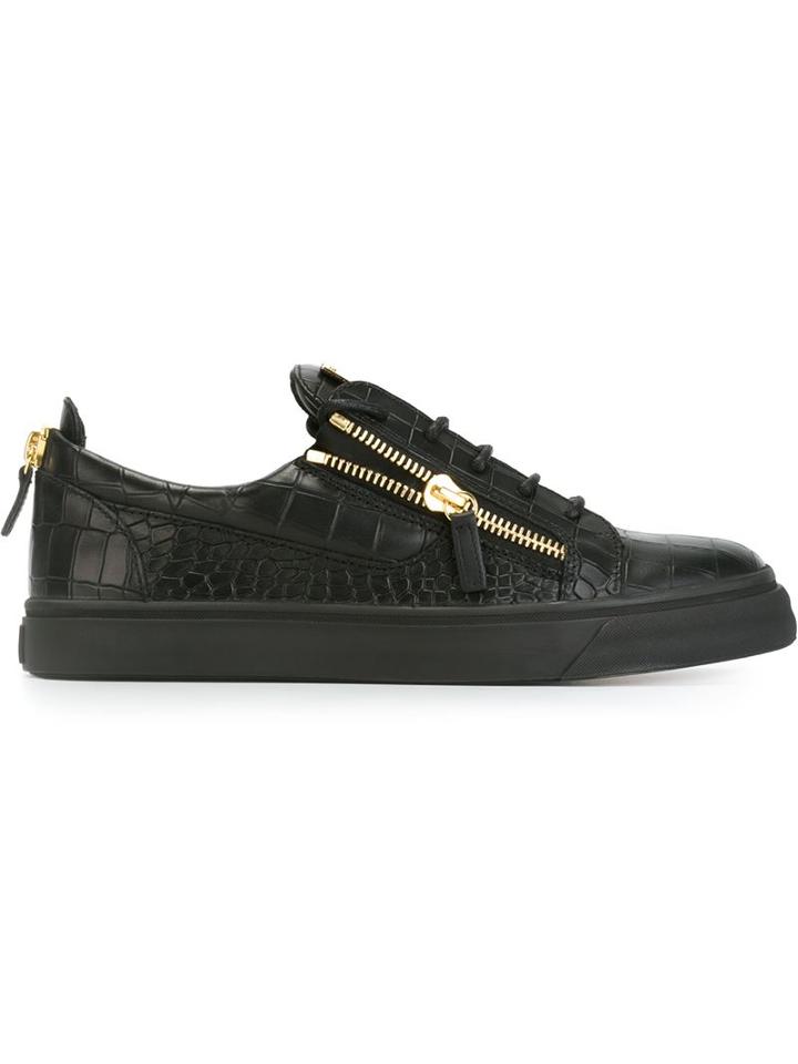 Giuseppe Zanotti Design Frankie Low Sneakers, Men's, Size: 41.5, Black, Leather/rubber