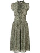 Vanessa Bruno Sleeveless Frill Leaf Dress, Women's, Size: 36, Green, Silk