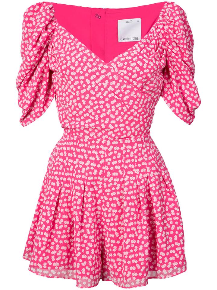 C/meo Daisy Print Playsuit - Pink & Purple