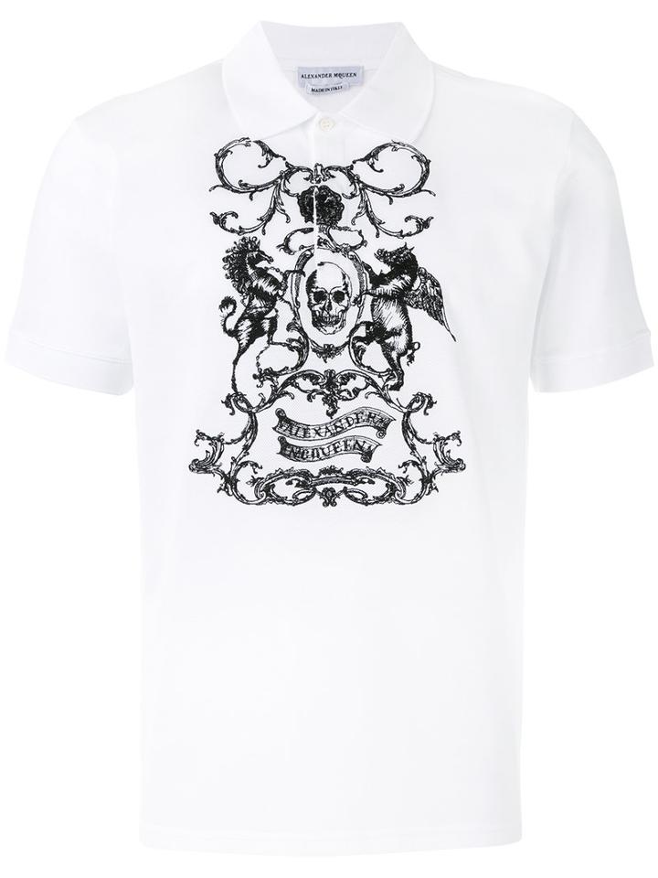Alexander Mcqueen - Skull Print Polo Shirt - Men - Cotton - L, White, Cotton