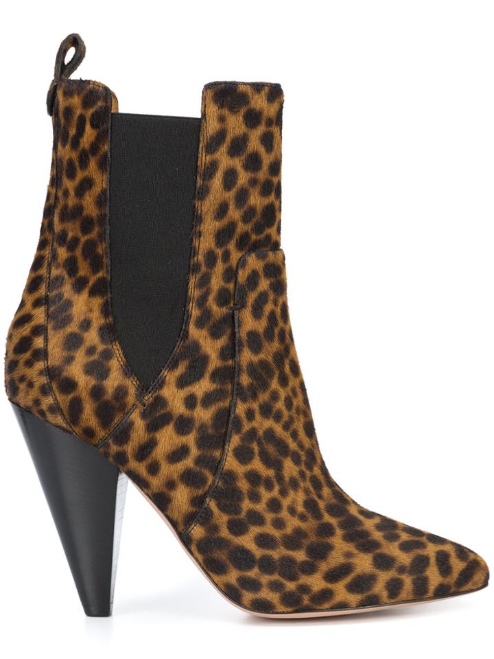 Veronica Beard Leopard Print Ankle Boots - Brown