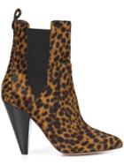 Veronica Beard Leopard Print Ankle Boots - Brown