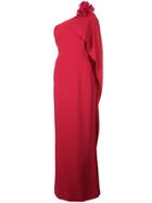 Marchesa Asymmetric Maxi Dress - Red