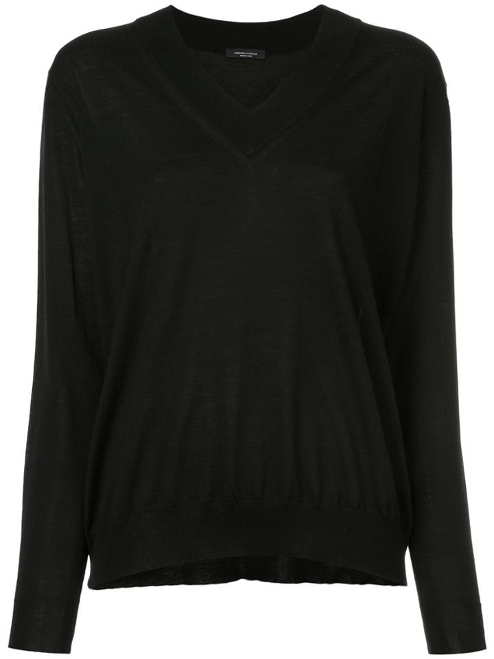 Roberto Collina V-neck Jumper - Black
