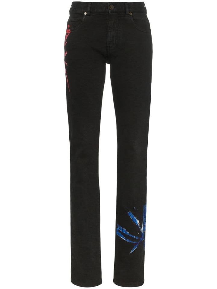 Calvin Klein 205w39nyc Tie Dye Print Slim-fit Jeans - Black