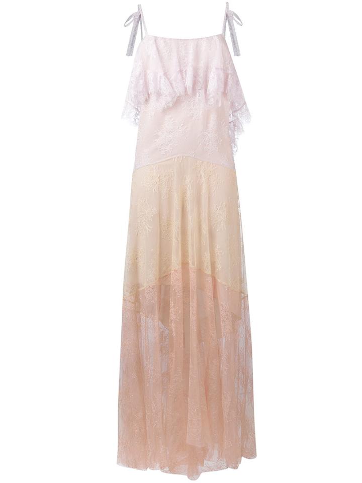 Philosophy Di Lorenzo Serafini - Lace Maxi Dress - Women - Polyamide/polyester - 44, Pink/purple, Polyamide/polyester