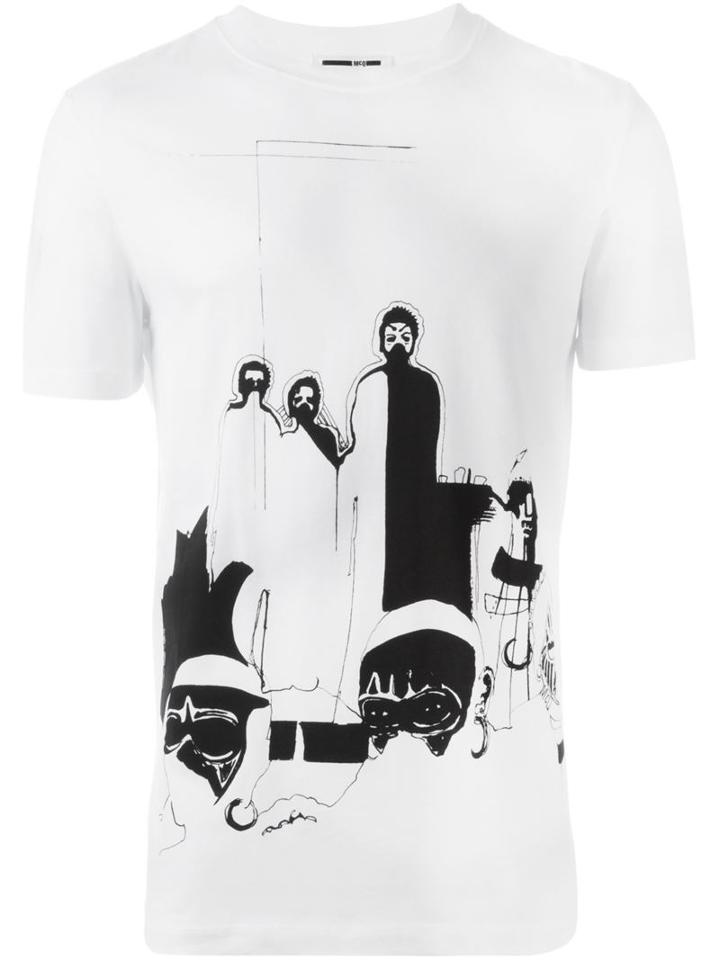 Mcq Alexander Mcqueen Maasi Print T-shirt, Men's, Size: Small, White, Cotton