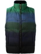 Missoni Striped Padded Gilet, Men's, Size: Xl, Green, Feather Down/nylon/polyester
