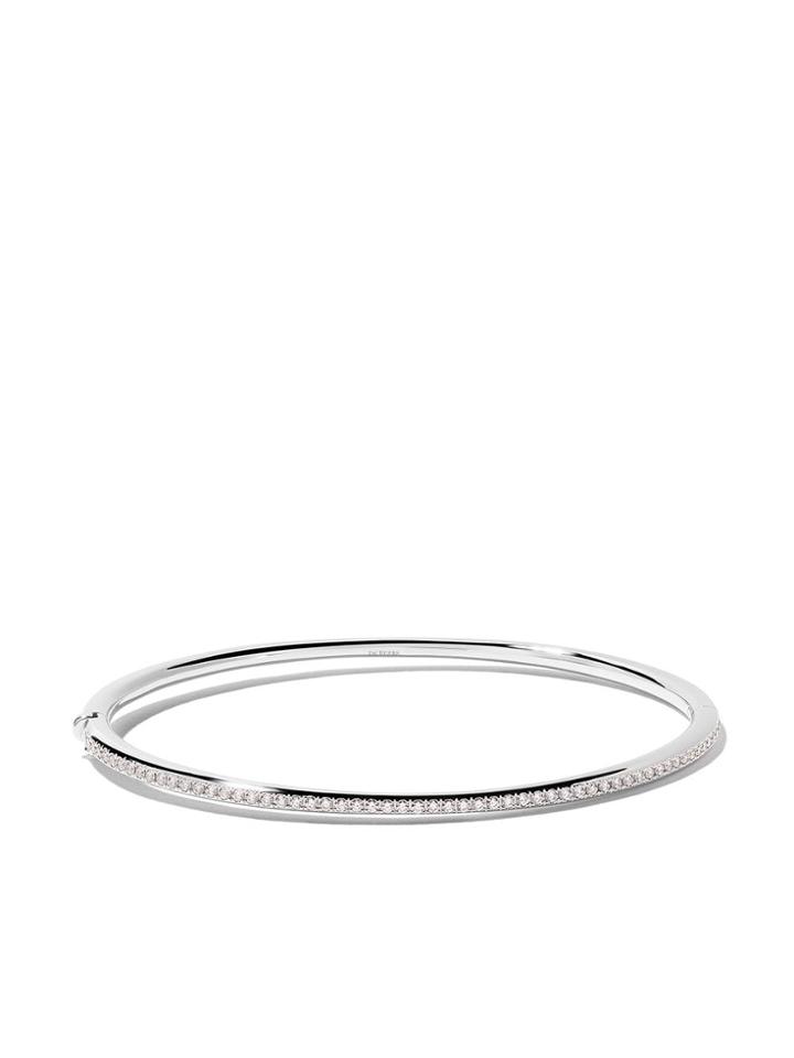 De Beers 18kt White Gold Micropavé Diamond Bangle